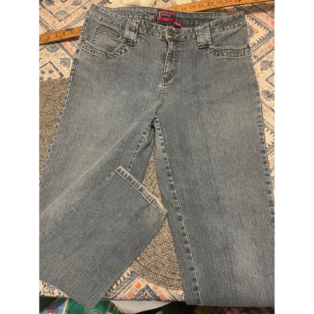 Westport Woman Jeans 16W Medium Wash Straight Leg Stretch Denim Blue Casual